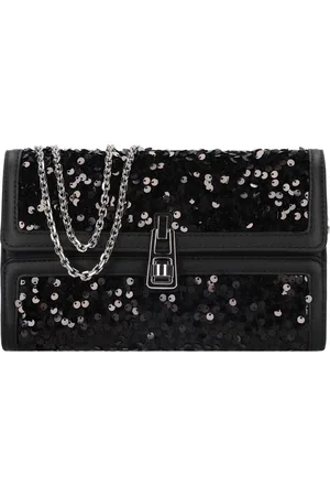 Coccinelle Leren Koppeling Schoudertas Magie 2Nite Paillettes Clutch Zwart