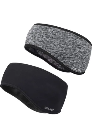 Merkloos Oorwarmers Hoofdband Elastische Yoga Hoofdband - Winter Sport Hoofdband - Thermische Oorwarmers Ski Hoofdband - Vochtafvoerend - Dames Heren - Zwart Grijs .