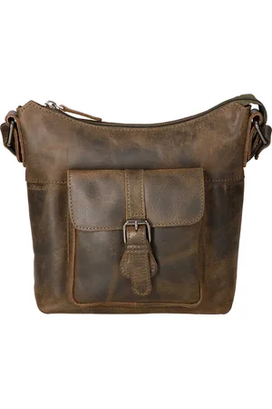 LEATHER DESIGN Shoulder bag small green