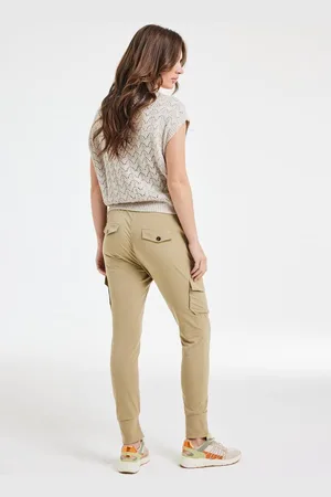 DIDI Dames Travel pants Dash in kelp sand maat 44