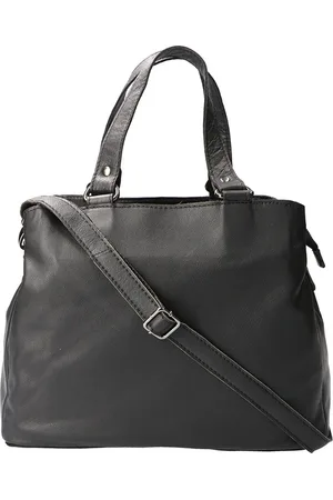 LEATHER DESIGN Ladies hand and shoulder bag black