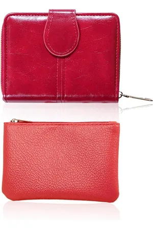 Merkloos Portemonnee met meerdere kaartsleuven - Grote vouwcapaciteit - Bordeau Rood - Minimalistisch - Vierkante Handtas .