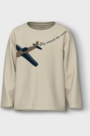 NAME IT Mini jongens longsleeve STOR Summer Sand vliegtuig 98