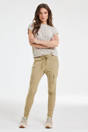 DIDI Dames Travel pants Dash in kelp sand maat 40