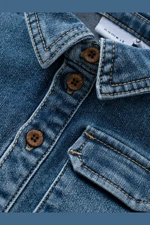NAME IT Baby jongens spijkerblouse NUD Dark Blue Denim Regular Fit