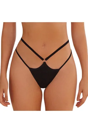 Merkloos Sexy String met Dubbele Bandjes - - Ontwerp met Ribstof en Dubbele Bandjes - Sexy Design - Dames Onderbroek - Lingerie / Ondergoed