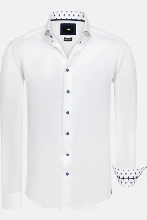 Wam Denim Overhemd Lange Mouw Cassio White Non-Iron Business