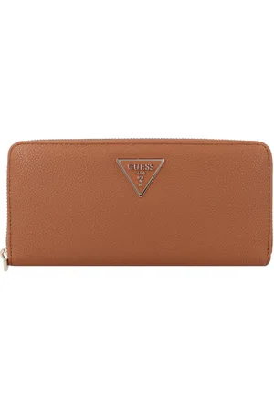 Guess Laurel Large Zip Around Dames Portemonnee - Cognac - One Size