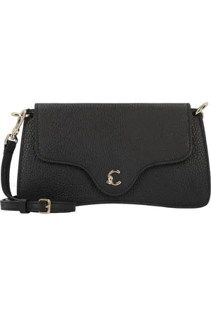 Coccinelle Leren Schoudertas Koppeling C-Me Hi-Tech Crossbody Bag Zwart