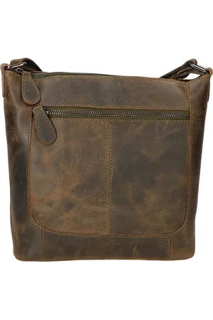 LEATHER DESIGN Shoulder bag green