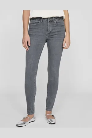VILA Jeans Visarah Rw Skinny Jeans Lgd Bub235 14102669 Light Grey Denim Dames