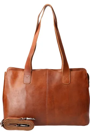 LEATHER DESIGN Ladies hand and shoulder work bag natural