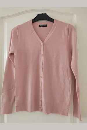 Merkloos Dames vest Astrid effen kort vest met 6 knopen lange mouwen maat S cardigan
