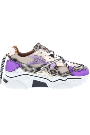 DWRS Dames Sneakers Jupiter Leopard Sand/purple