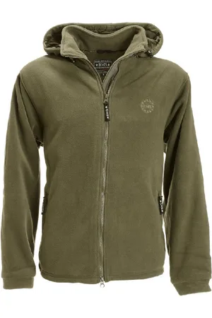 BMS Fleece Windsmoother Kapuzen-Jacke Oliv-L