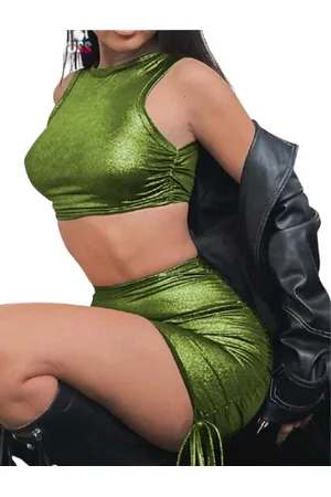 Merkloos Streetwear set - Top en rokje - Festival - Rave - Erotisch - Spandex