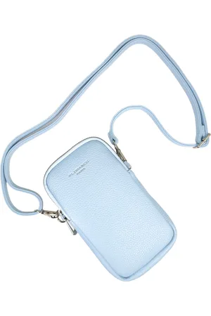 Flora & CO Paris - Handig Crossbody hand/telefoontasje voor mobiel - gsm - licht blauw - 2 vakken