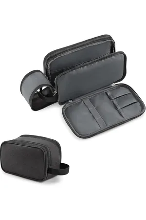 Merkloos Toilettas voor Heren - Reis Scheer Dopp Kit - Waterbestendige Badkamer Organizer - Middelgrote Zwart Toilettas