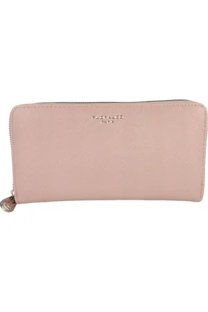 Flora & CO Dames Portemonnee Saffiano Zip Around - 20,5x11,5x2,5 cm met rits -Rose pale - Portefeuille - Beurs - Wallet