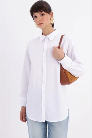Merkloos Blouse dames - Knoopsluiting voor en achter