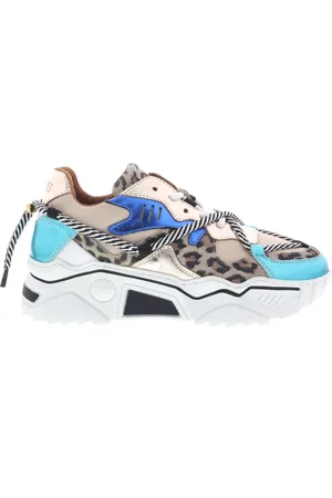 DWRS Dames Sneakers Jupiter Leopard Sand/aqua