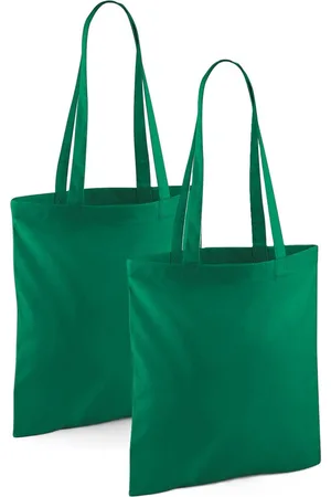 Merkloos Draagtasje met hengsels - 2x - - 42 x 38 cm - katoen - 10 liter - boodschappen - gymtas - voor kinderen en volwassenen