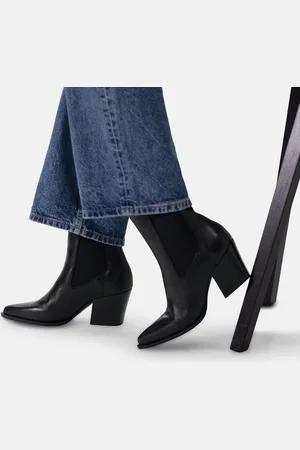 Manfield Dames - Zwarte leren cowboy laarzen
