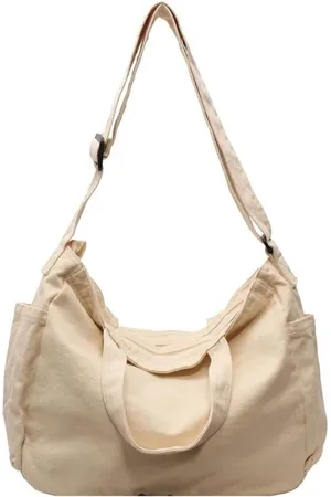 Vintage Canvas Schoudertas - Grote Crossbody Shopper - Duurzaam Design Voor Dagelijks Gebruik