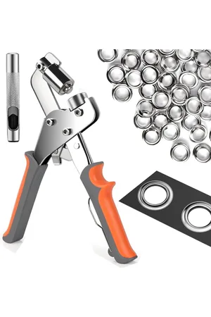 Merkloos Professionele oogtang met 300 inslagringen - diameter 10 mm - magnetische inslagringpons - koolstofstaal - voor dekzeilen, stoffen, leer, riemen, luifels .