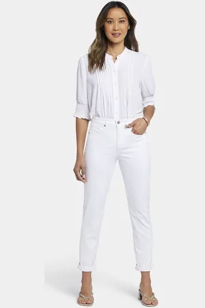 NYDJ Margot Girlfriend Jeans met opgerolde manchetten