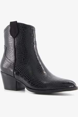 Blue Box Dames enkellaarsjes met crocoprint -