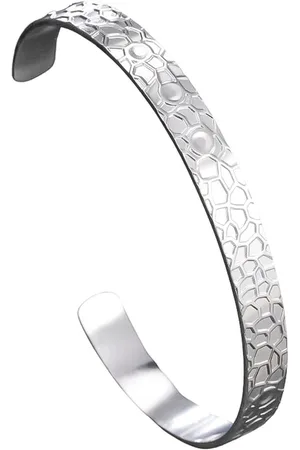 Marama Armband Jungle - bangle - titanium - damesarmband - licht buigbaar - jungle print met reliëf - cadeau dames