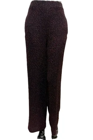 Merkloos Dilena Fashion Dames Broek Glinster Bordeaux