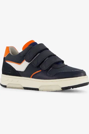 Braqeez Leren jongens sneakers oranje