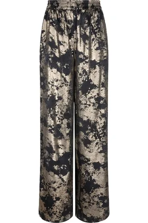 Esqualo Broek Trousers Palazzo Lamee W24 15704 000 Black Dames