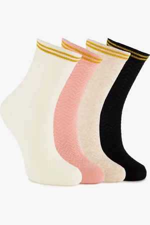 Scapino 5 paar lange kindersokken roze zwart