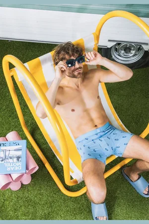 A-dam Mobile - Boxershort - Heren - Volwassenen - Vegan - Boxershorts - Onderbroek - Ondergoed - Katoen - Blauw - XL