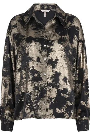 Esqualo Blouse Blouse V Neck Lamee W24 15703 000 Black Dames