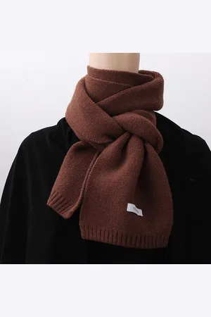 Merkloos Warme Winter Koreaanse Stijl Effen Gebreide Sjaal – 170x22cm