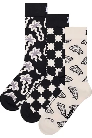 Happy Socks Unisex giftbox 3P sokken black and white zwart & wit