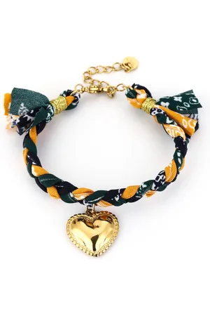 MICHELLE Stoffen armband gevlochten | Heart | - Liefde - Valentijn