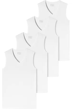 Schiesser Heren Tank Top / Onderhemd met V-hals 4er-Pack - 95/5 - Organic Cotton