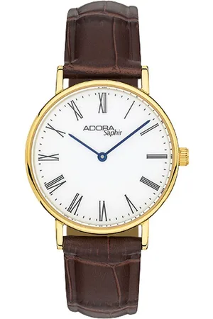 Adora AS4733 Dameshorloge | Saffierglas, 32mm roestvrijstalen kast, leren band, 3 BAR