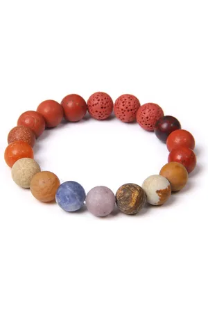 Marama Armband Fire - matte ronde natuursteen kralen - elastisch