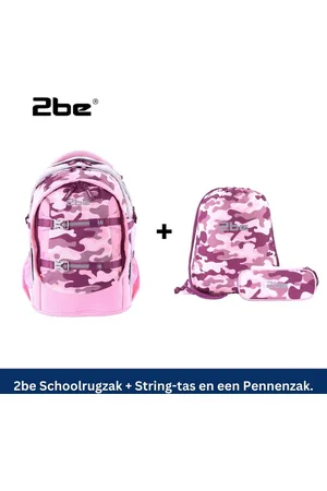 2Be 3-in-1 Schoolrugzak met 15 Inch laptopvak | gymtas | pennenzak |