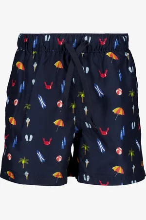 Osaga Jongens zwemshort strand print donkerblauw