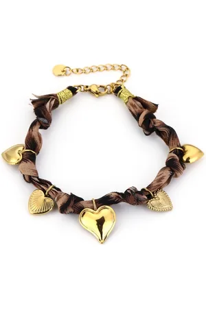 MICHELLE Stoffen armband gevlochten | Multiple Hearts | Leo - Liefde - Valentijn