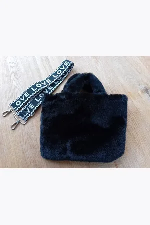 Merkloos Tasje - Faux fur, ultrazacht - - Elegante handtas - Riem "Love"