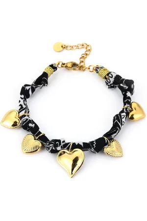 MICHELLE Stoffen armband gevlochten | Multiple Hearts | - Liefde - Valentijn