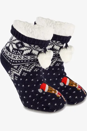 Scapino 1 paar kinder kerst huissokken met poppetje - - 100% Acryl - Extra zacht
